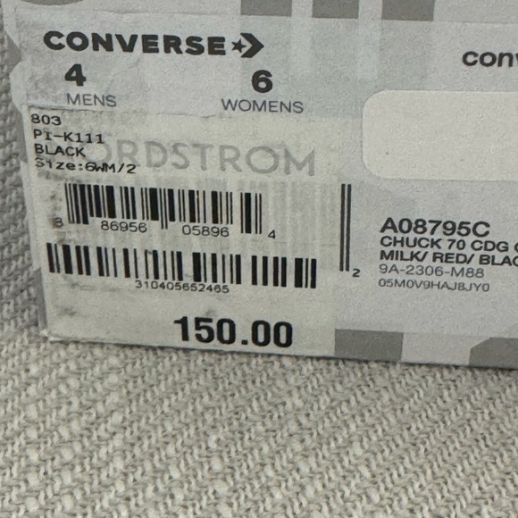 COMME DES GARÇONS PLAY x Converse Sneakers with Red Heart Design - Picture 5 of 5